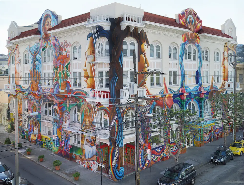 MAESTRAPEACE, murals on The San Francisco Women's Building, 18th and Valencia Streets, Juana Alicia, Edythe Boone, Miranda Bergman, Susan Cervantes, Meera Desai, Yvonne Littleton and Irene Perez, © 1994, 2000, 2010. 