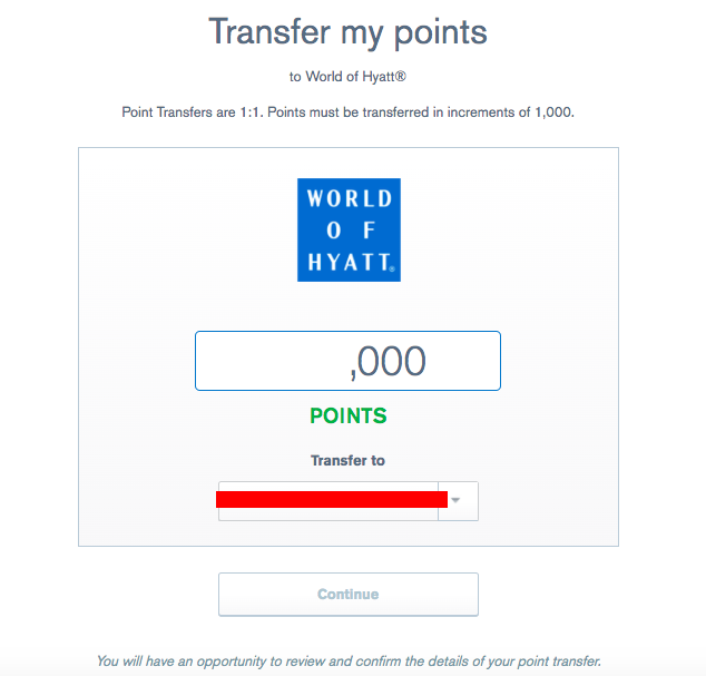 Transfer Chase Points to Hyatt