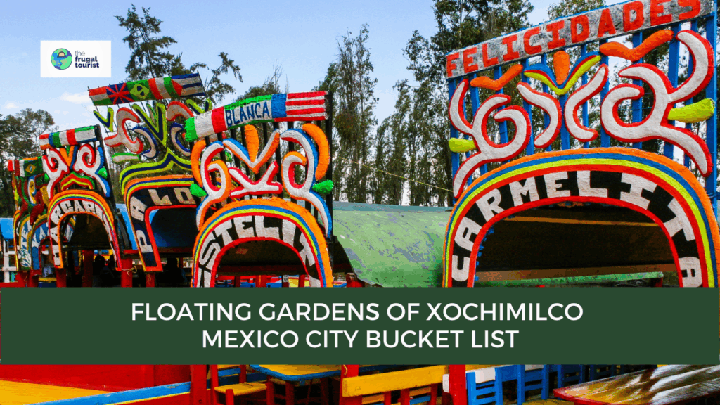 Colorful trajinera boats on the canal in Xochimilco Mexico City