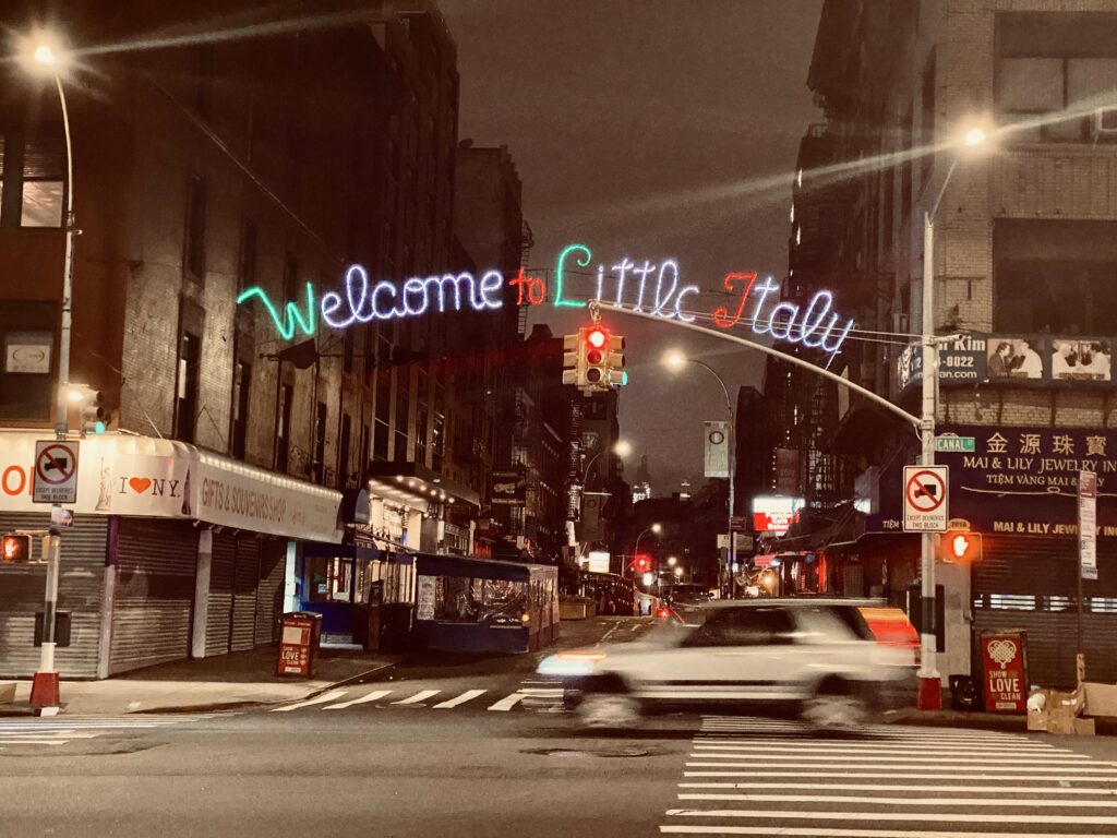 Little Italy Sign in  New York City