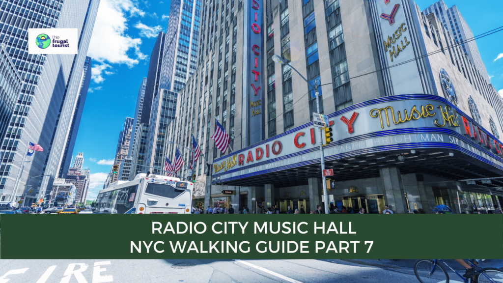 The iconic neon marquee of Radio City Music Hall at night
