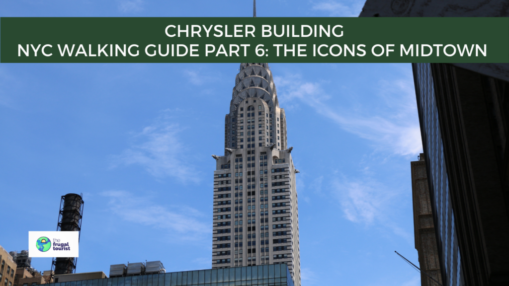 The distinctive shimmering silver Art Deco terraced crown of the Chrysler Building.